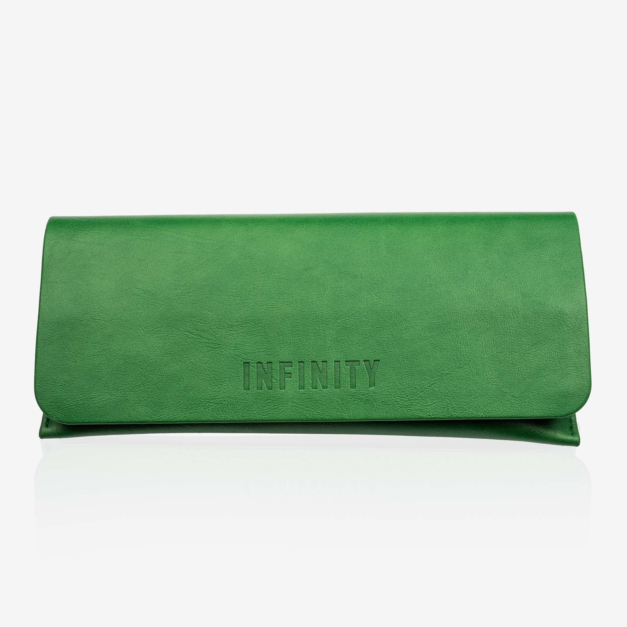 Sunglasses leather case green